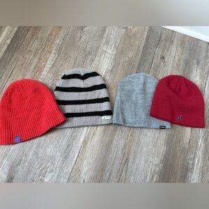Vintage Beanie Lot Hurley Neff Burton Nixon Set of Four Beanies Multi Color